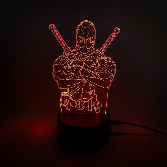Акриловый светильник Marvel: Deadpool, (44441)
