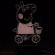 Акриловий світильник Peppa Pig: Peppa on Bicycles, (44695)