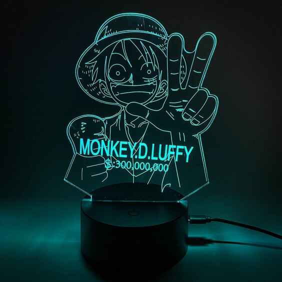 Акриловый светильник One Piece: Monkey D. Luffy (Wanted), (44668)