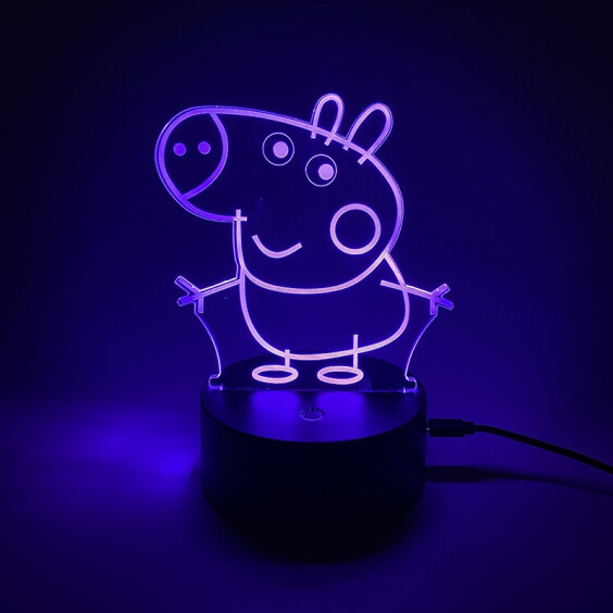 Акриловий світильник Peppa Pig: Peppa, (44594)