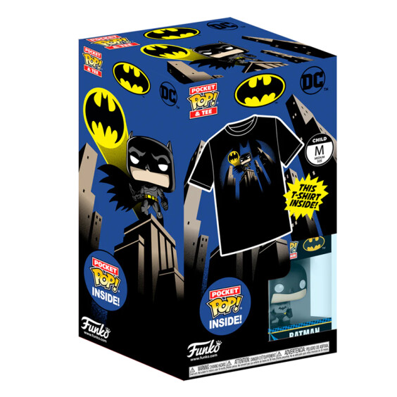 Комплект Funko Pocket POP!: Tees: DC: Batman (M), (63527) 2