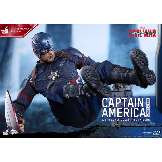 Колекційна фігура Hot Toys: Movie Masterpiece: Marvel: Civil War: Captain America (Battling Version), (180229) 5