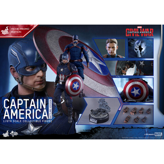 Коллекционная фигура Hot Toys: Movie Masterpiece: Marvel: Civil War: Captain America (Battling Version), (180229) 6