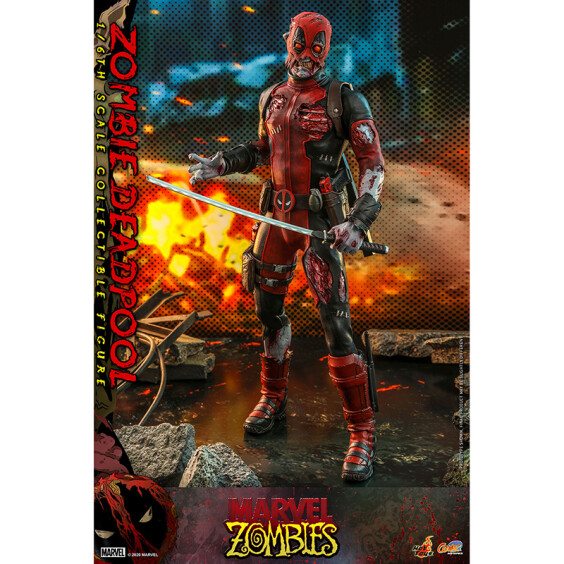 Колекційна фігура Hot Toys: Comic Masterpiece: Marvel: Zombies: Zombie Deadpool, (607096) 4