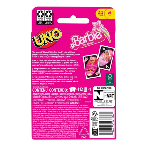 Настільна гра Mattel: UNO: Barbie: the Movie, (170845) 5
