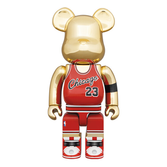 *Original* Be@rbrick: NBA: Chicago Bulls: Michael Jordan: Rookie Jersey (1985) (Gold / Chrome) (Set) (100% & 400%), (598567) 3