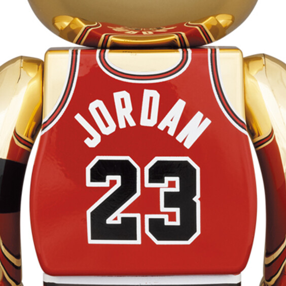 *Original* Be@rbrick: NBA: Chicago Bulls: Michael Jordan: Rookie Jersey (1985) (Gold / Chrome) (Set) (100% & 400%), (598567) 4
