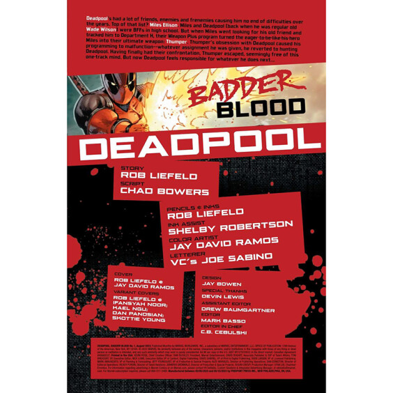 Комикс Marvel. Deadpool. Badder Вlood. Volume 1. #1 (Liefeld's Cover), (88270) 2