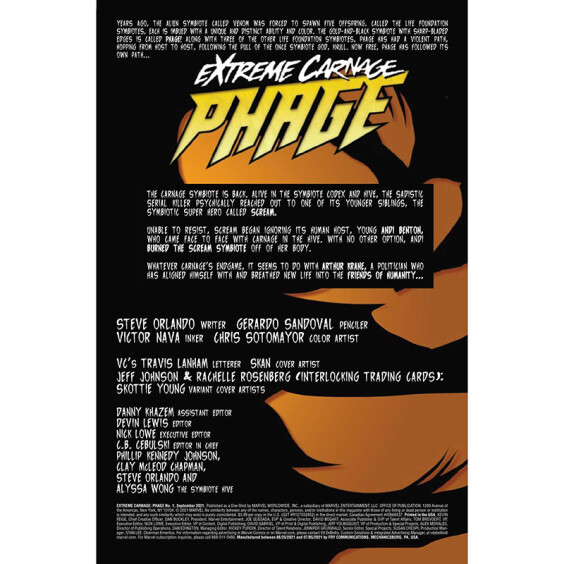 Комикс Marvel. Extreme Carnage. Phage. Part 3. Volume 1. #1, (201792) 2