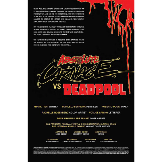 Комикс Marvel. Absolute Carnage vs. Deadpool. Let’s Get Crazy. Volume 1. #1, (954045) 2