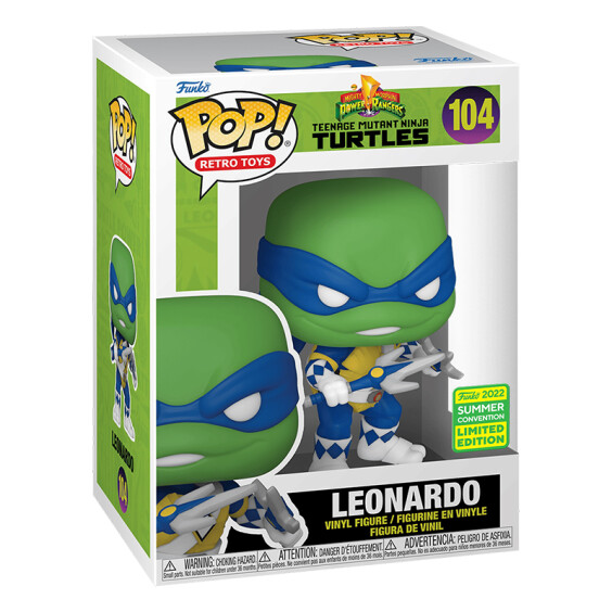 Фигурка Funko POP!: Retro Toys: Teenage Mutant Ninja Turtles: Mighty Morphin Power Rangers: Leonardo (2022 Summer Convention Limited Edition), (65249) 3
