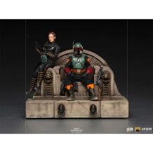 Колекційна фігура Iron Studios: Star Wars: The Mandalorian: Boba Fett and Fennec Shand on Throne (Deluxe), (128105)