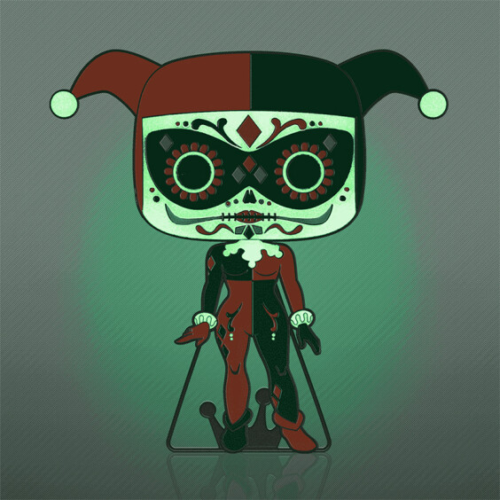 Фігурка Funko POP!: Pin: Dia De Los DC: Super Heroes: Harley Quinn (Glows in the Dark), (46388) 3