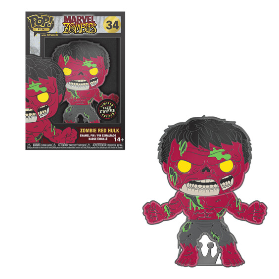 Фигурка Funko POP!: Pin: Marvel: Zombies: Zombie Red Hulk (Glow Chase Limited Edition), (471078)