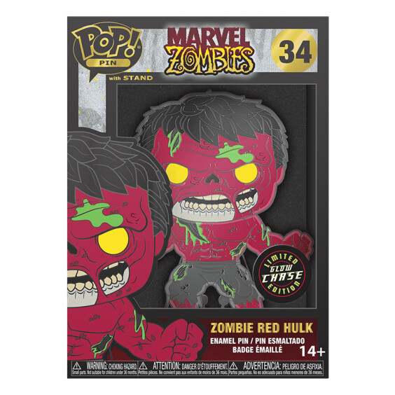 Фигурка Funko POP!: Pin: Marvel: Zombies: Zombie Red Hulk (Glow Chase Limited Edition), (471078) 5