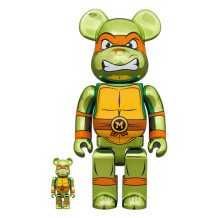 *Original* Be@rbrick: Teenage Mutant Ninja Turtles: Michelangelo (Chrome) (Set) (100% & 400%), (609942)