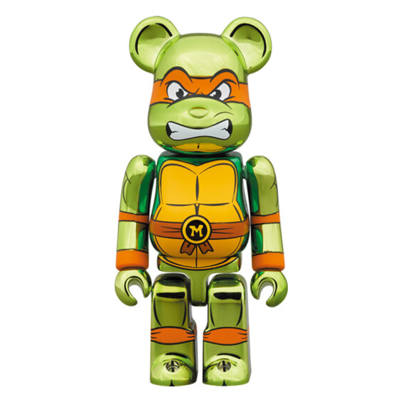 *Original* Be@rbrick: Teenage Mutant Ninja Turtles: Michelangelo (Chrome) (Set) (100% & 400%), (609942) 2