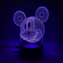 Акриловый светильник Disney: Mickey Mouse: Mickey Mouse (Face), (44562)