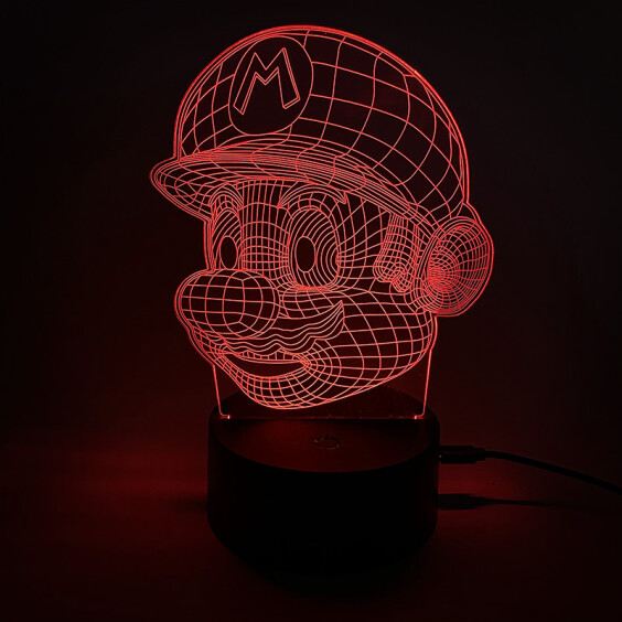 Акриловый светильник Super Mario: Mario (Face), (44576)