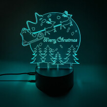 Акриловый светильник Santa Sleigh "Merry Christmas", (44584)