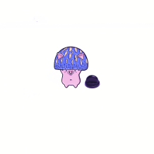 Металевий значок (пін) Pig in Hat, (11474)