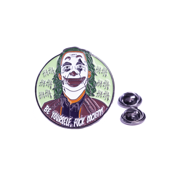 Металевий значок (пін) DC: Joker "Be yourself, F*ck society!", (12393)
