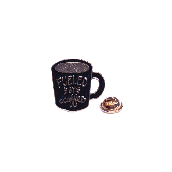 Металевий значок (пін) Logo Cup "Fueled by Coffee", (11284)