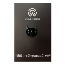 Металевий значок (пін) Black Cat (Face), (11158)